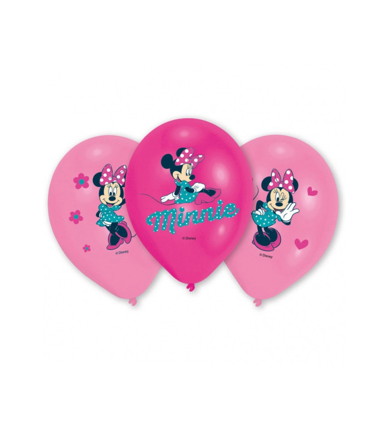 Latexové balónky 27,5 cm Minnie, 6 ks