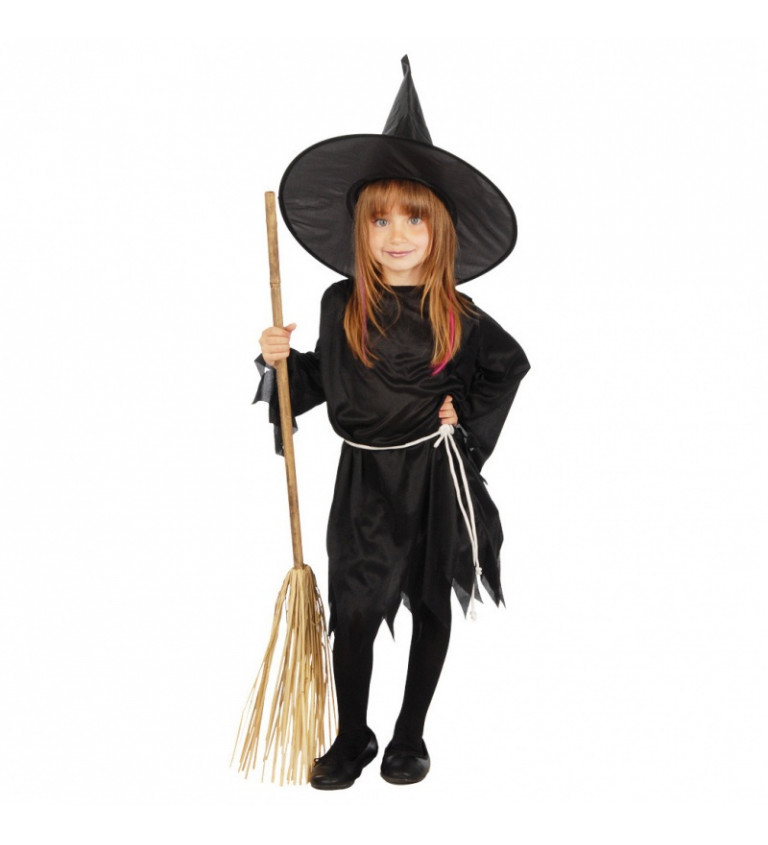 Dětský kostým - Čarodějka černá