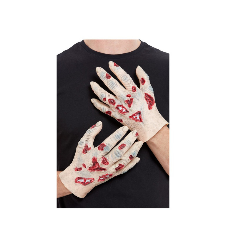 Krvavé zombie rukavice latex