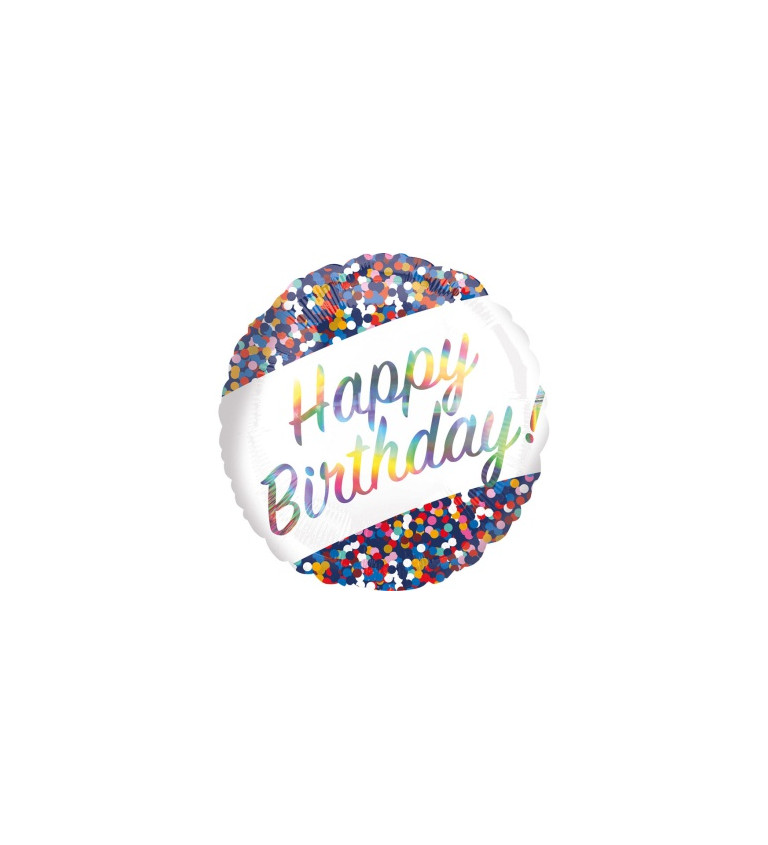 Fóliový balónek s motivem Happy birthday