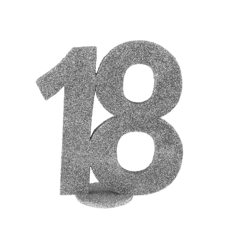 Číslo 18 - stříbrná dekorace
