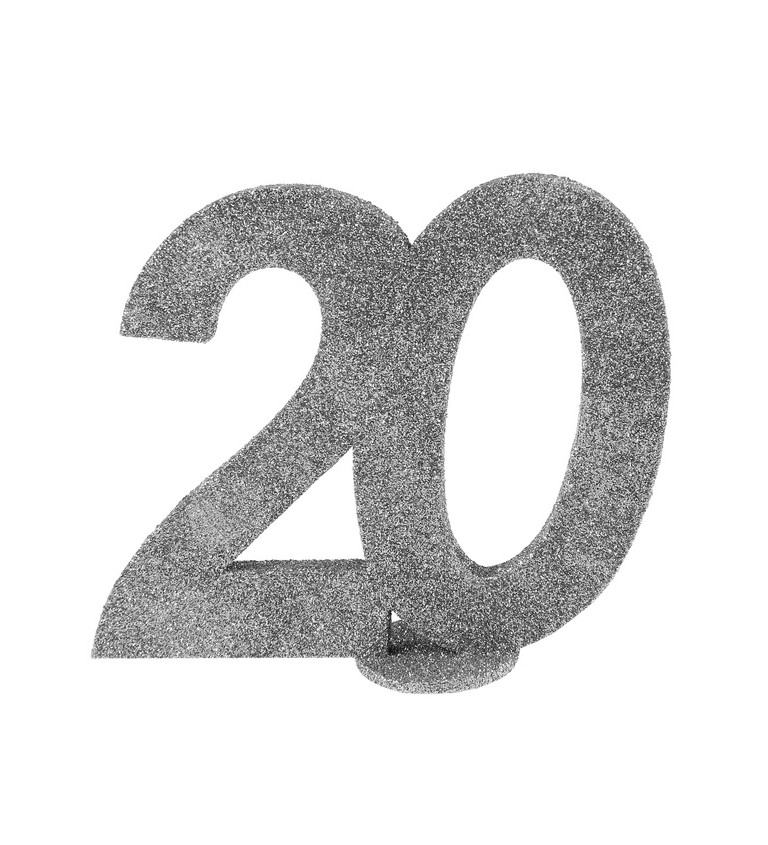 Číslo 20 - stříbrná dekorace