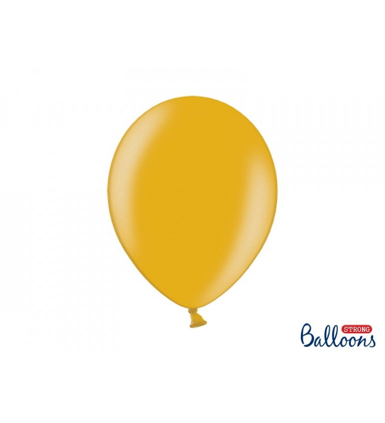 Latexové balónky 30 cm metalické, zlaté, 10 ks