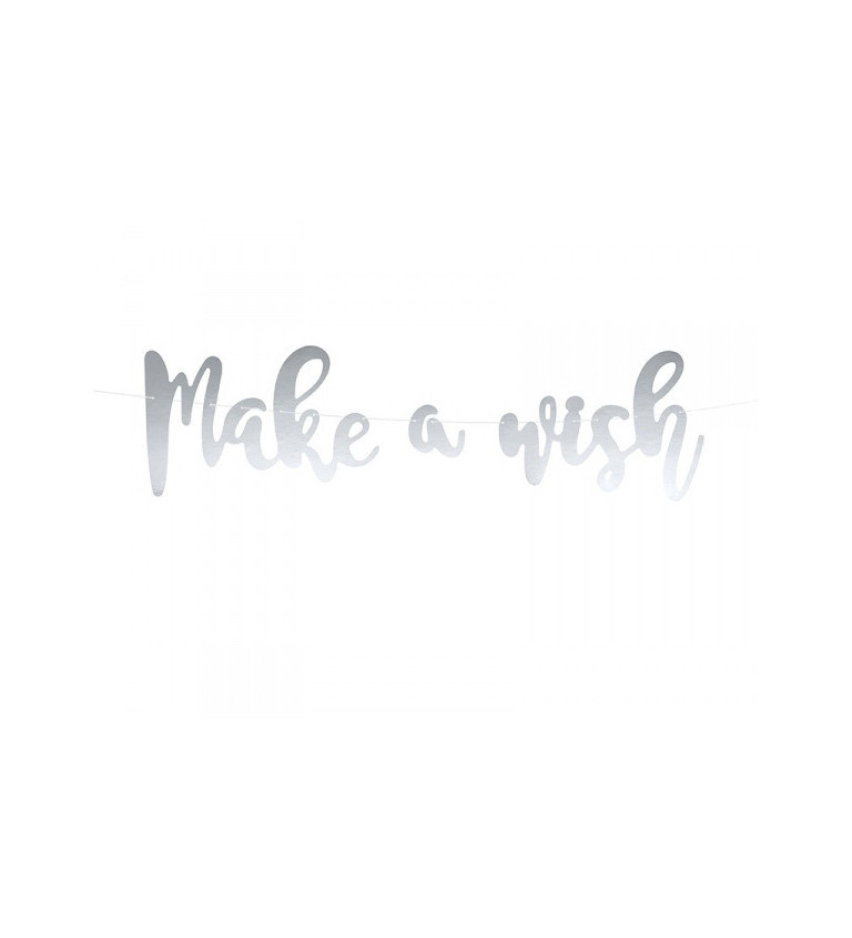 Stříbrný nápis Make a wish