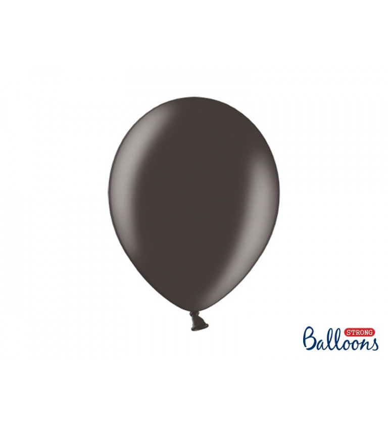 Latexové balónky 30 cm metalické, černé, 10 ks