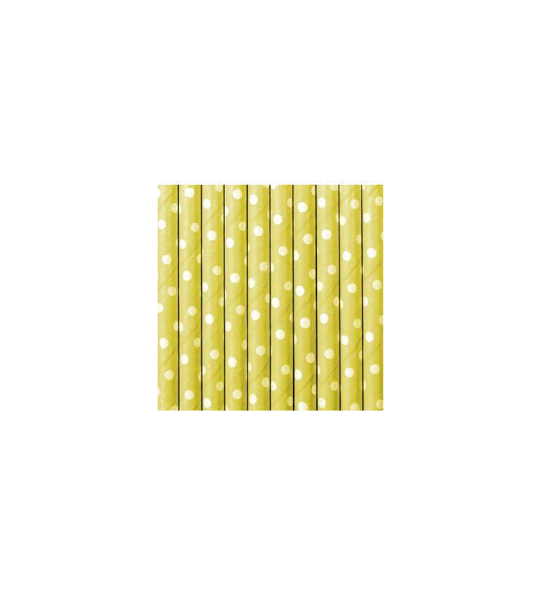 Brčka - žluté s puntíky