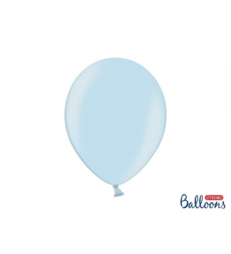 Latexové balónky 30 cm metalické, světle modré, 10 ks
