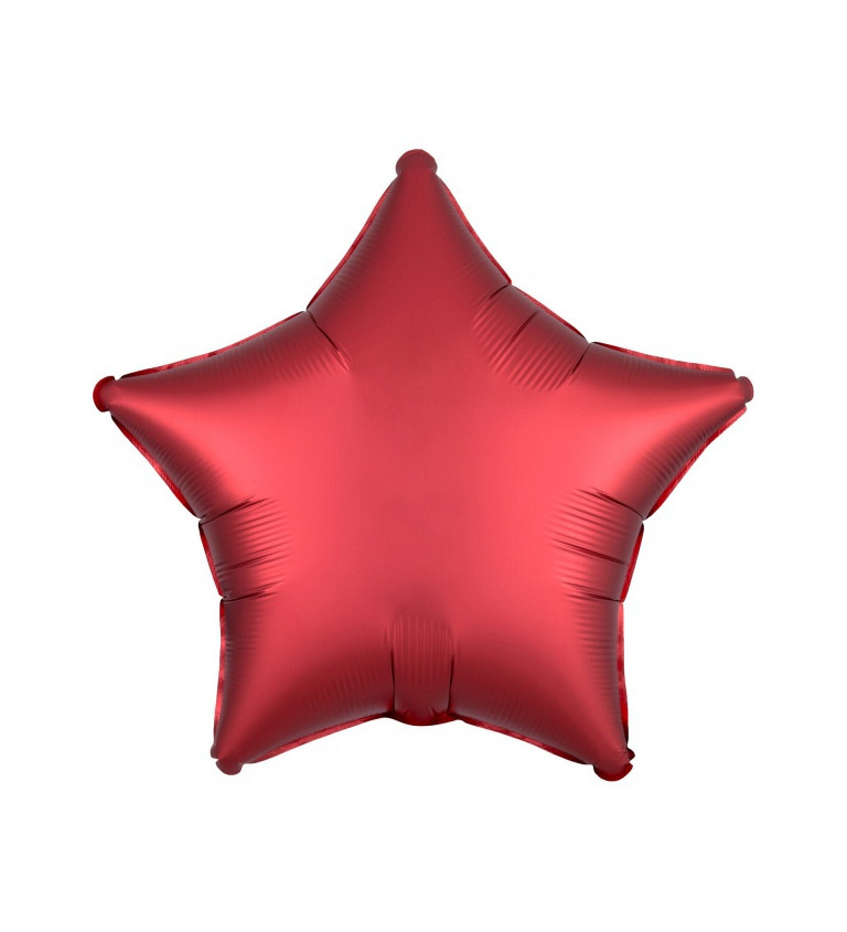 Hvězdičkový fóliový balónek červený