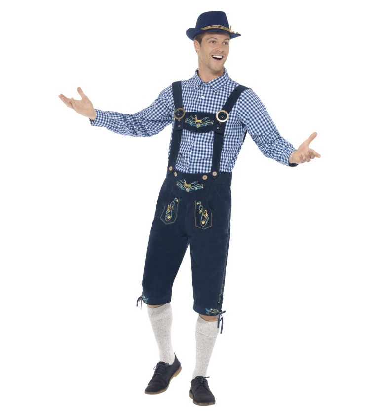 Pánský kostým - Bavorský - modrý