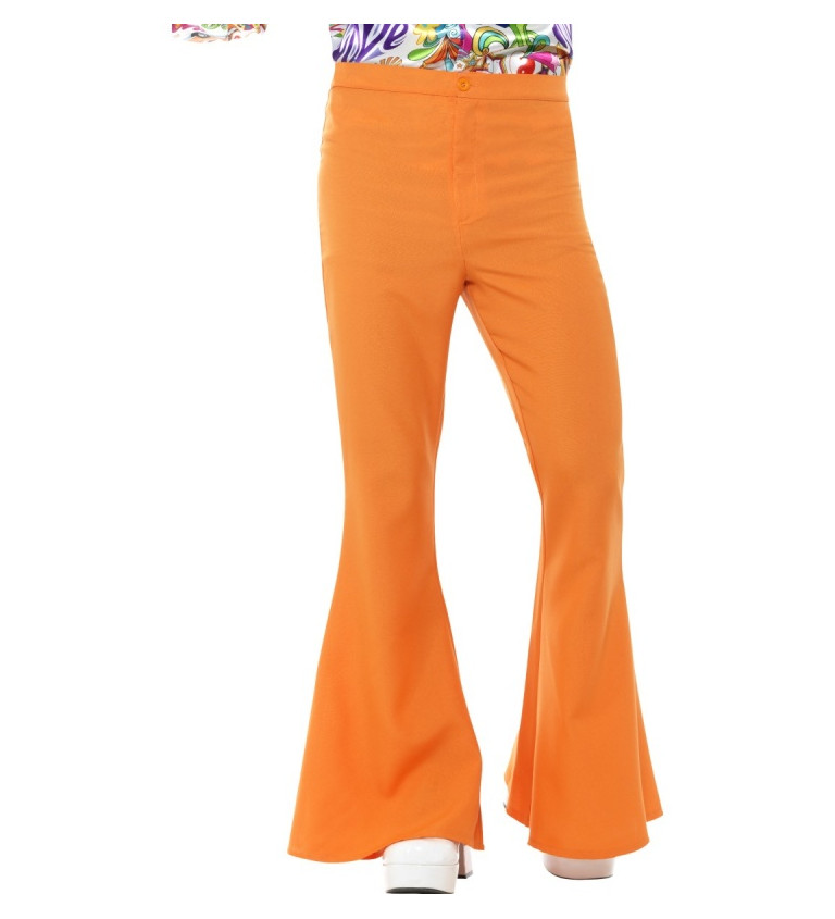 Pánské retro kalhoty do zvonu - oranžové