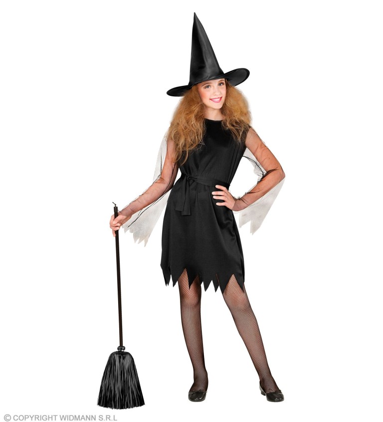 Dětský kostým halloween Čarodějka černá
