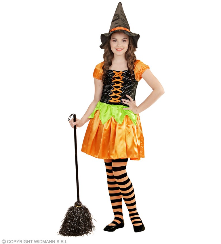 Dětský kostým na halloween - Dýňová čarodějnice