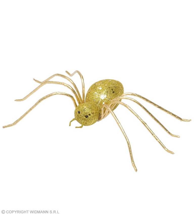 Dekorační pavouk - zlatý