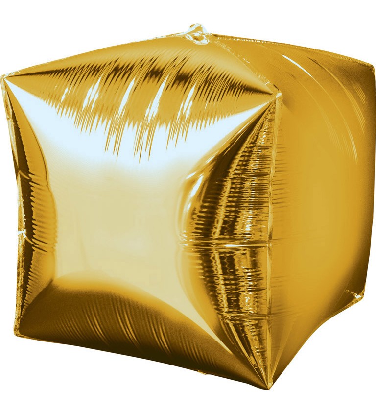 Fóliový balónek Kostka - zlatý