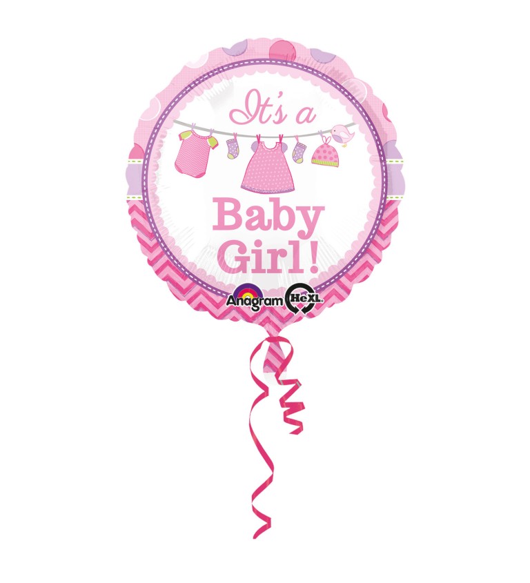 Fóliový balónek Baby - růžový