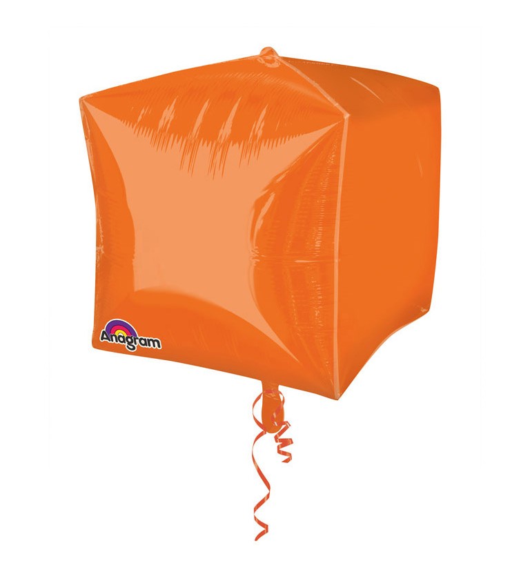 Fóliový balónek Kostka - oranžový