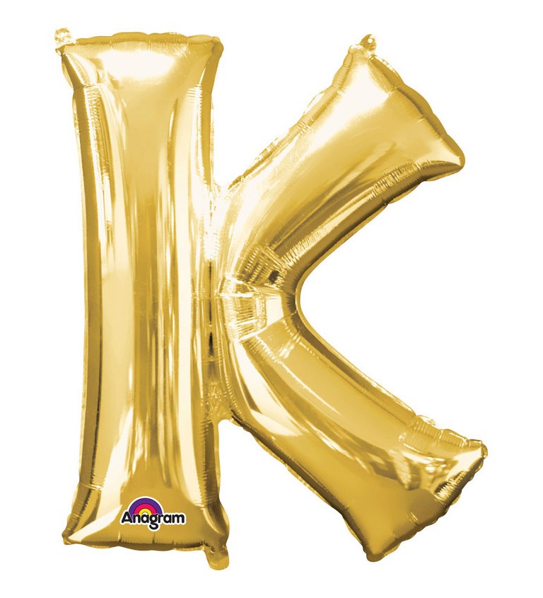 Zlatý fóliový balónek - písmeno K