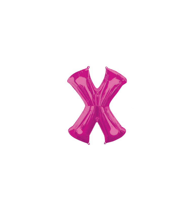Růžový fóliový balónek X