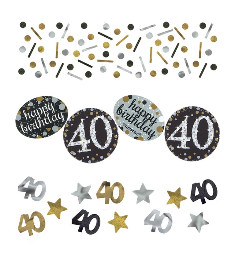 Zlaté narozeninové konfety 40 let