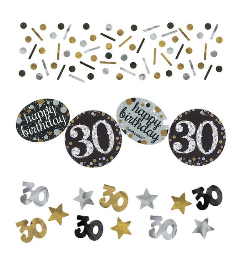Zlaté narozeninové konfety 30 let