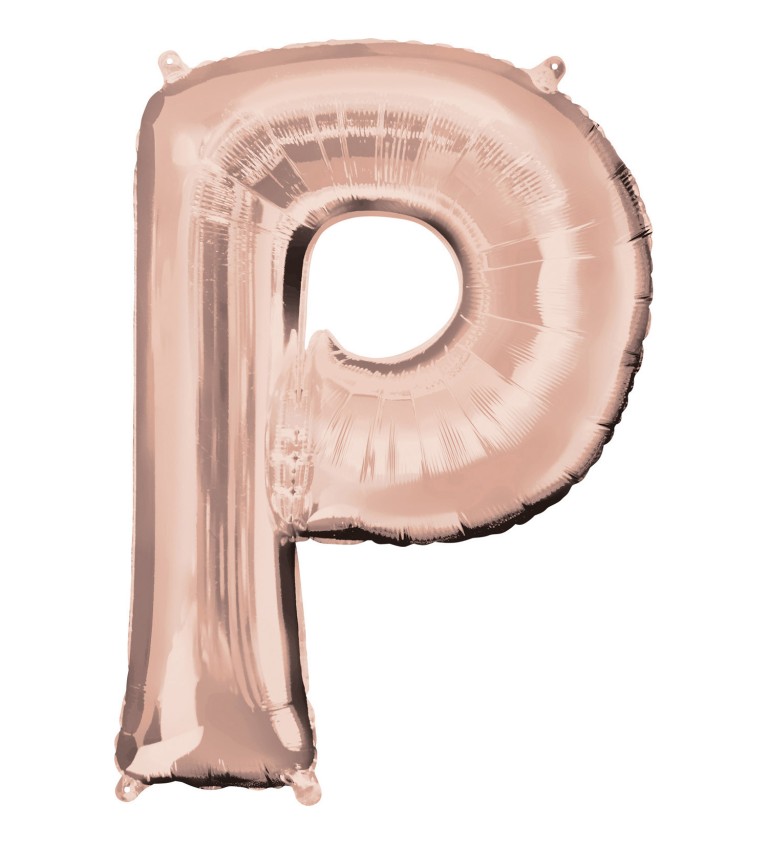 Růžovo-zlatý fóliový balónek P