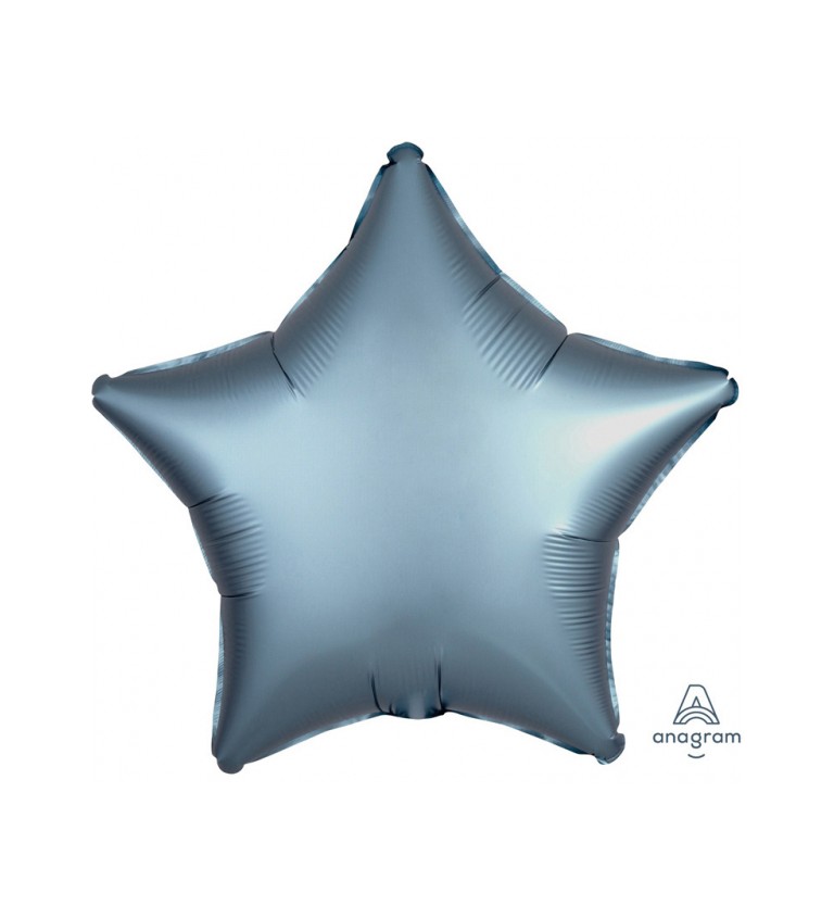 Fóliový balónek - modrošedá hvězda