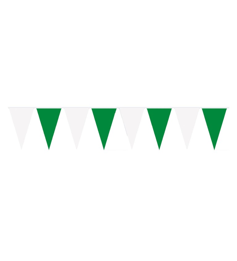 Girlanda vlaječková zeleno-bílá