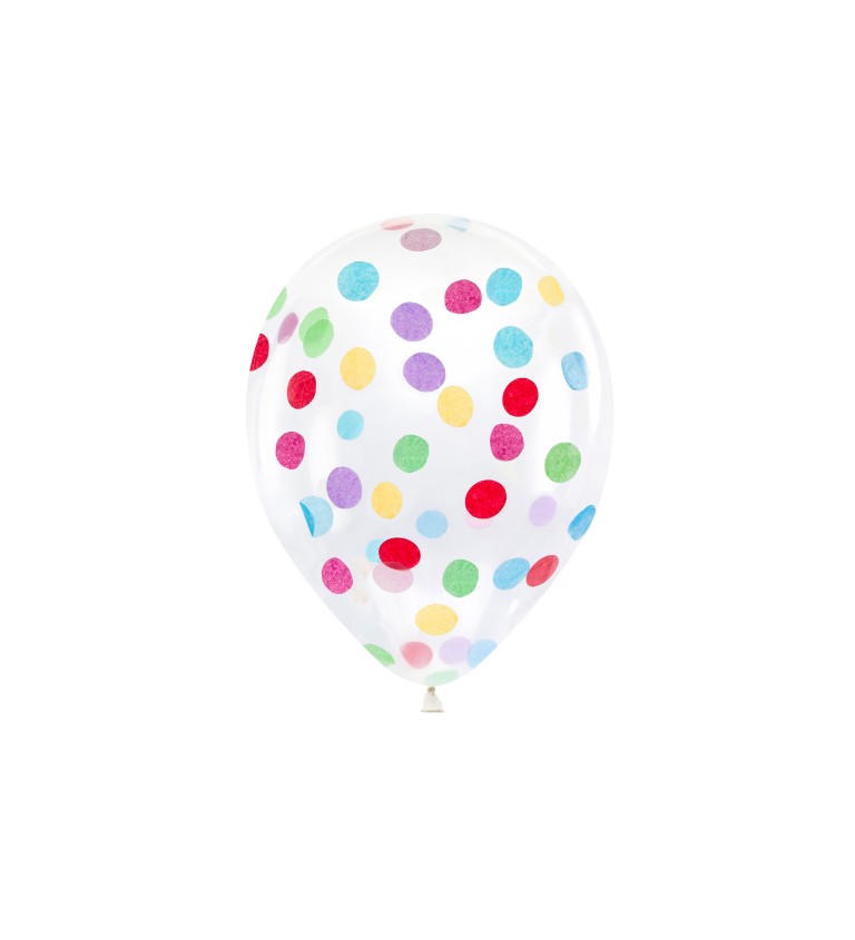Latexové průhledné balónky s barevnými konfetami