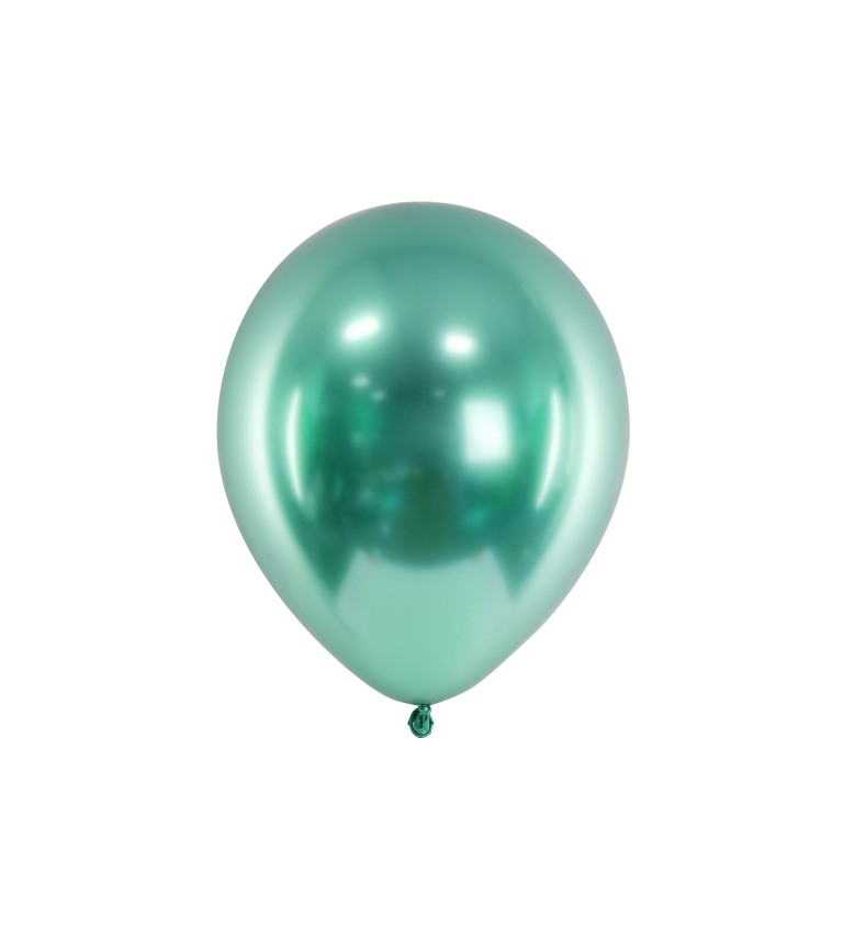 Latexové balónky 30 cm chromové, zelené, 50 ks