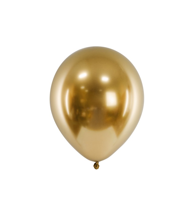 Latexové balónky 30 cm chromově, zlaté, 50 ks