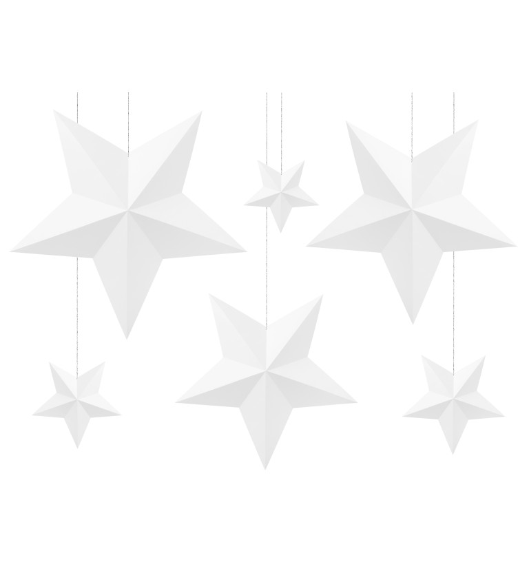 Bílé dekorativní hvězdy