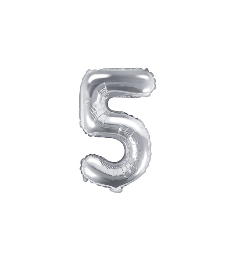 Malá číslice 5 - stříbrný balonek