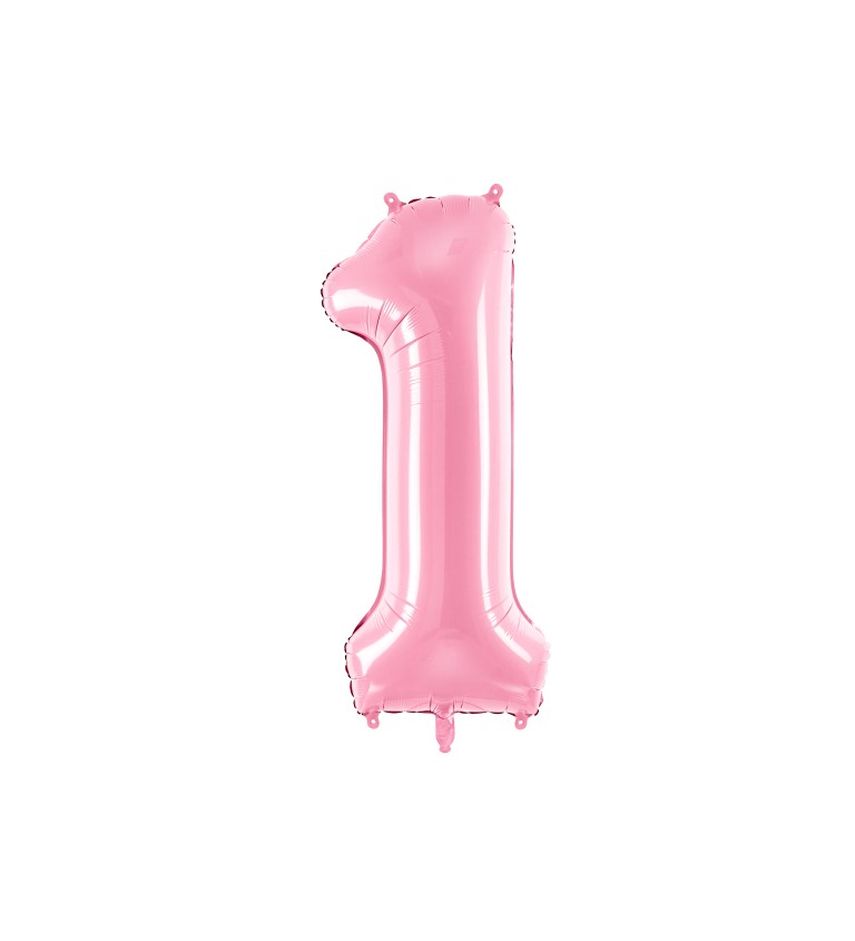 Fóliový balónek číslo 1, růžový, 86cm
