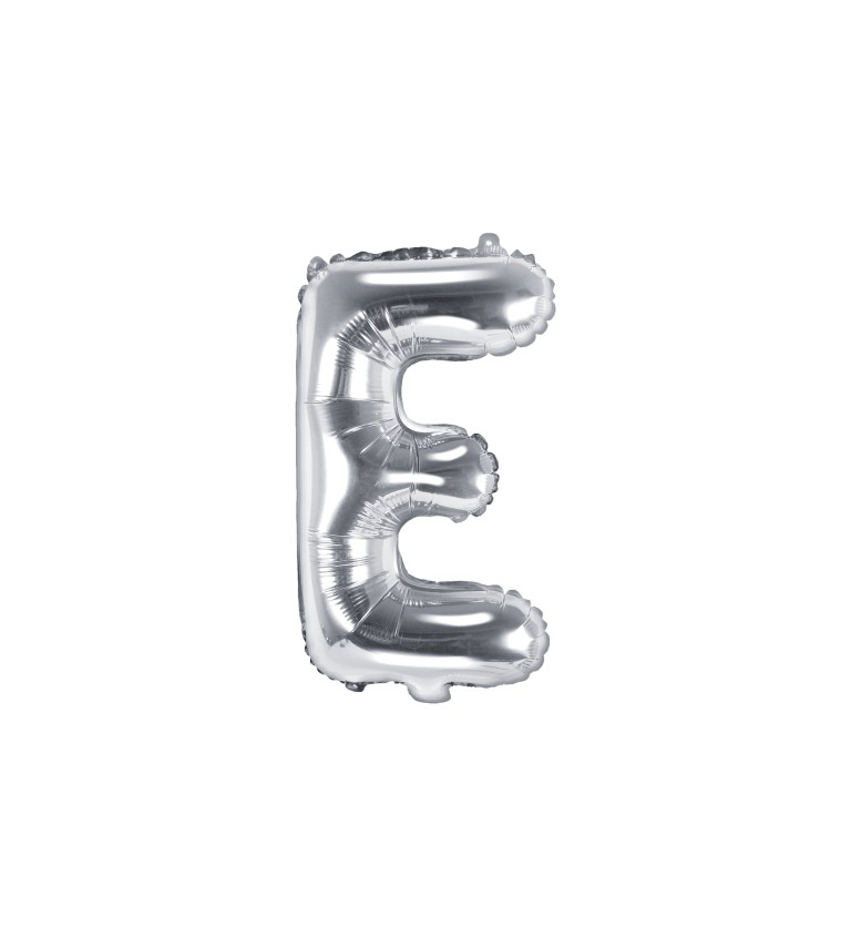 Stříbrný fóliový balónek písmeno E