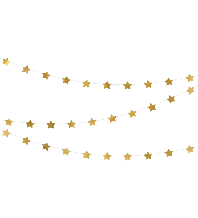 Girlanda - zlaté hvězdičky