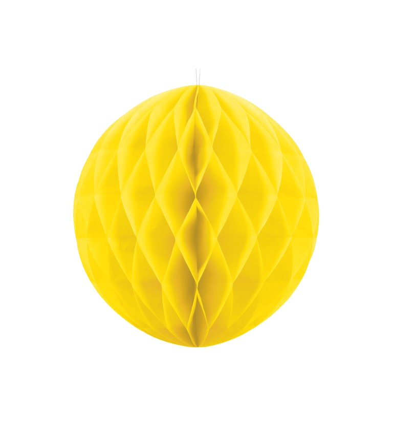 Dekorační papírová koule žlutá II