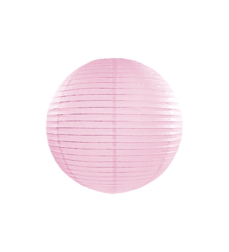 Světle růžový lampión - koule 35 cm
