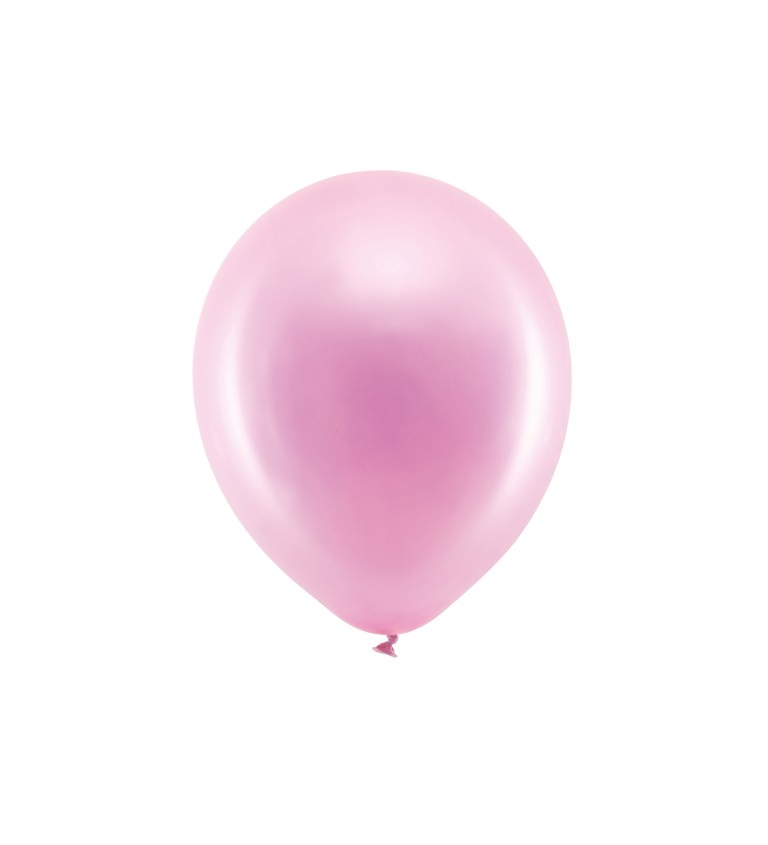 Latexové balónky 30 cm metalické, světle růžové, 10 ks