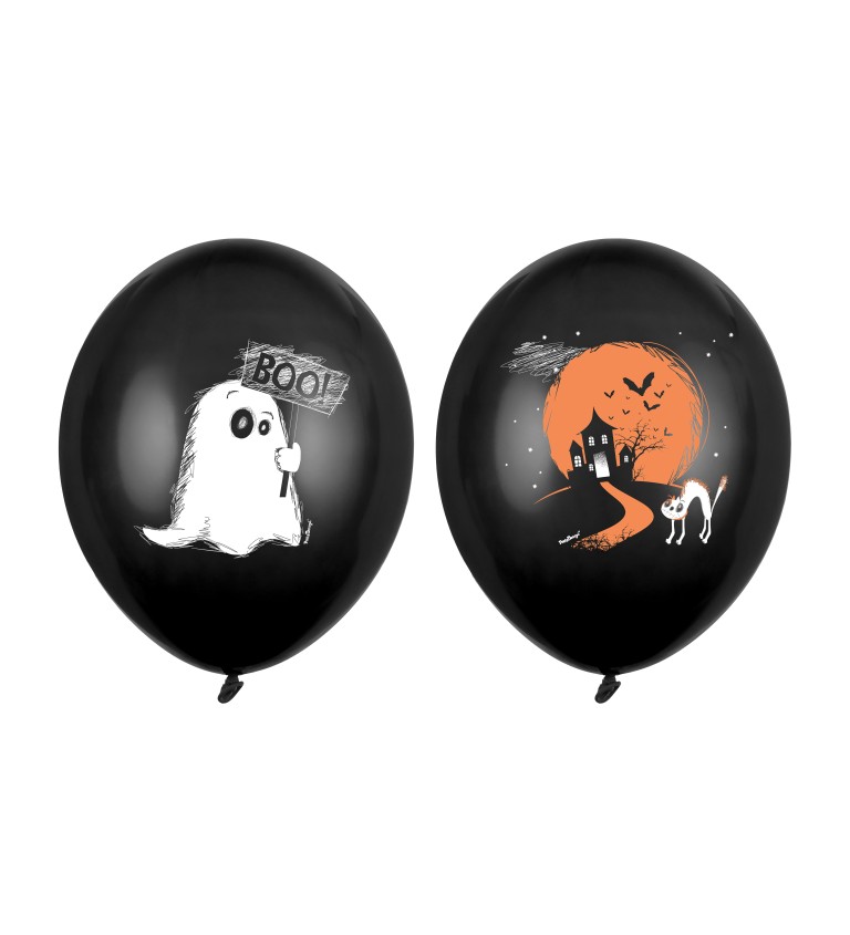 Latexové balónky na Halloween 30 cm duchové, 6 ks