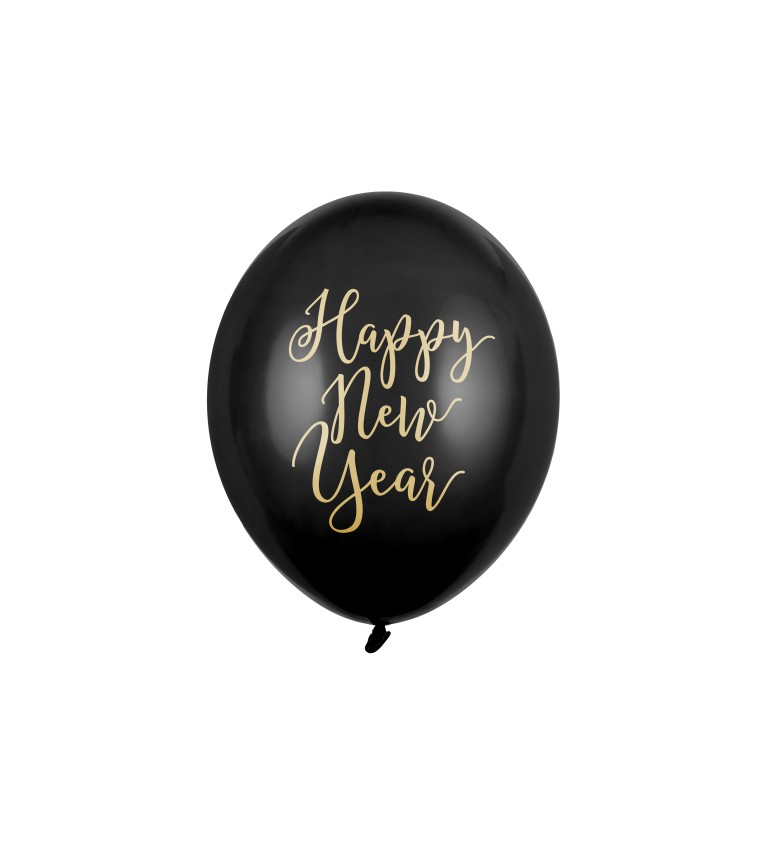 Latexové balónky 30 cm Happy new year, 6 ks