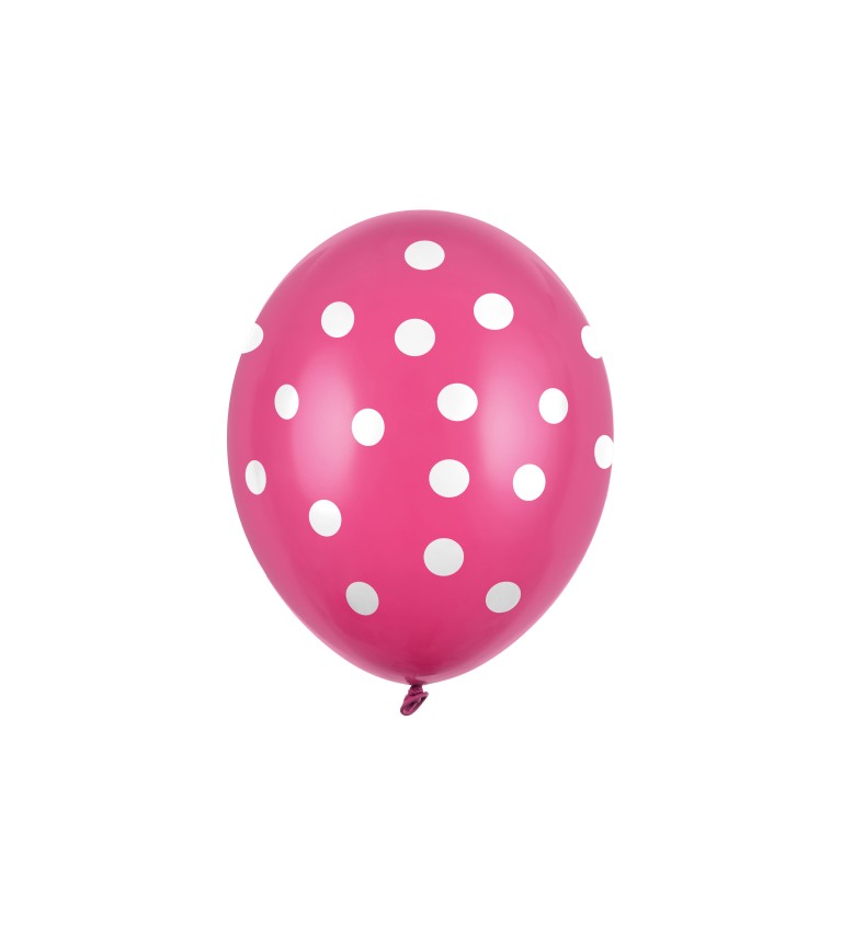 Balonek růžový bílé puntíky