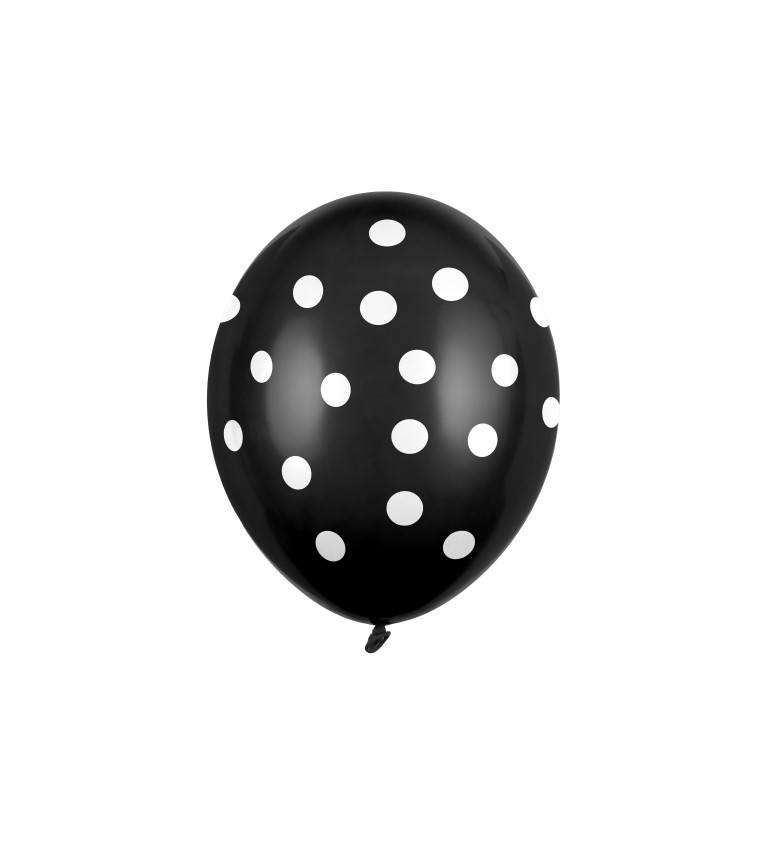 Balónek černý - bílé puntíky