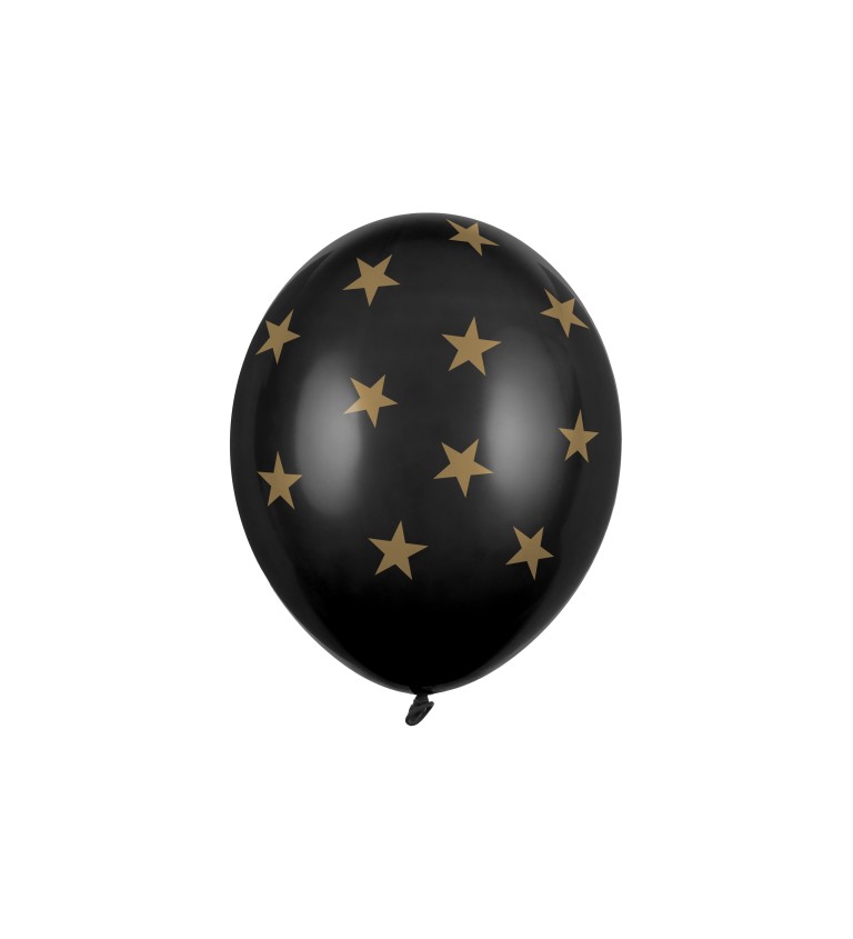 Pastelově černé balónky s hvězdami
