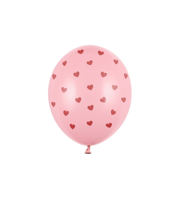 Růžový balónek - malá srdíčka