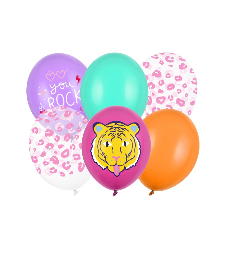 Latexové barevné balónky s motivem tygra