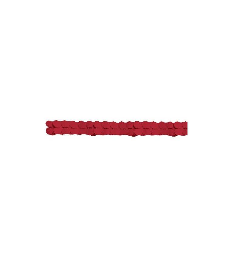 Papírová girlanda - červená