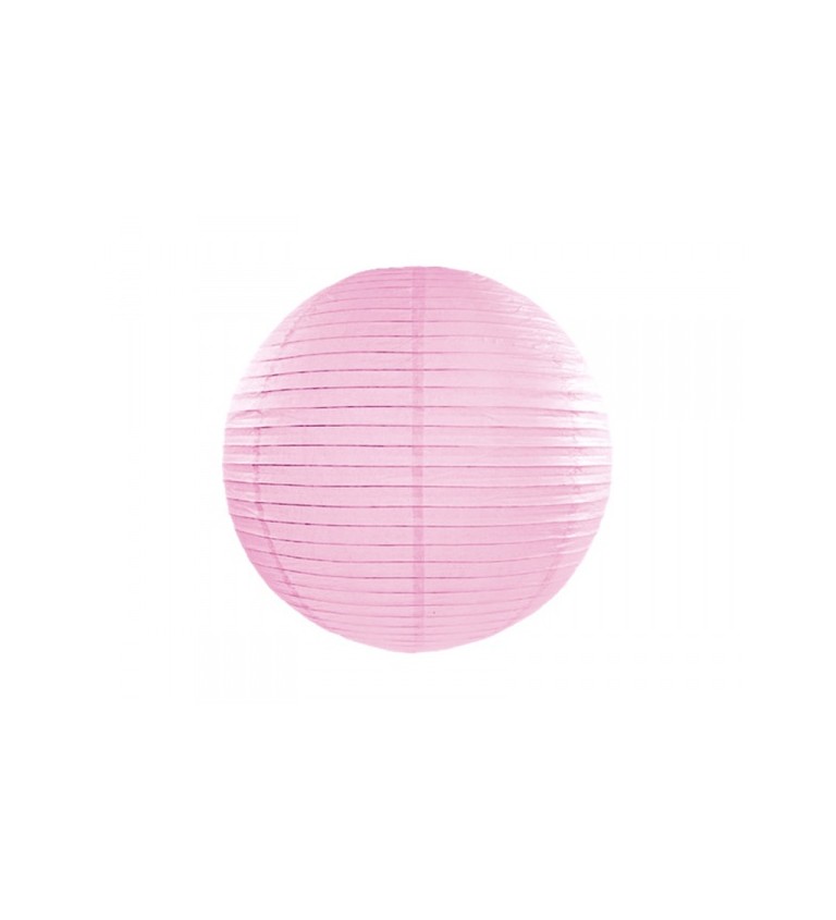 Světle růžový lampión - koule 45 cm