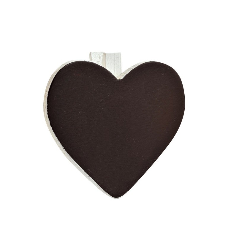 Kolíčky - srdíčka, černé