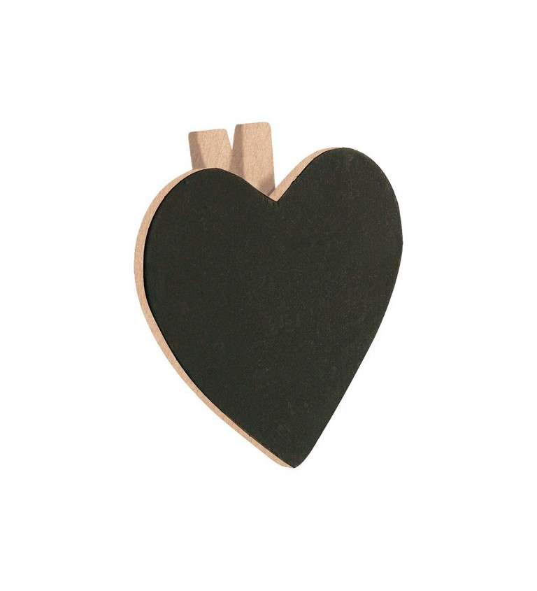 Kolíčky - černé, srdíčka