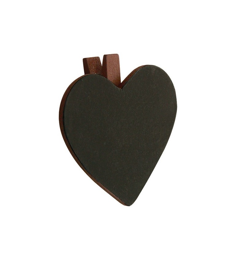 Kolíčky - srdce, černé